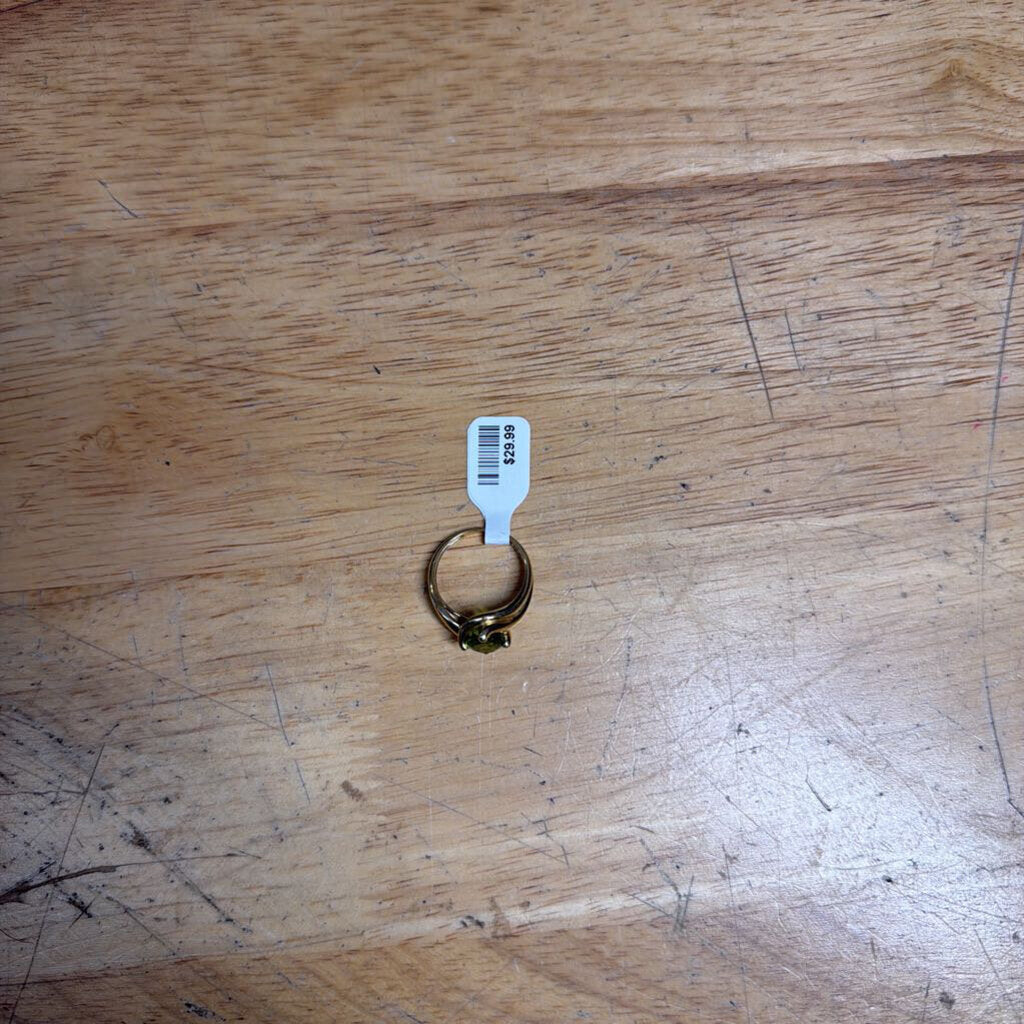 Gold/ Green Stone Ring