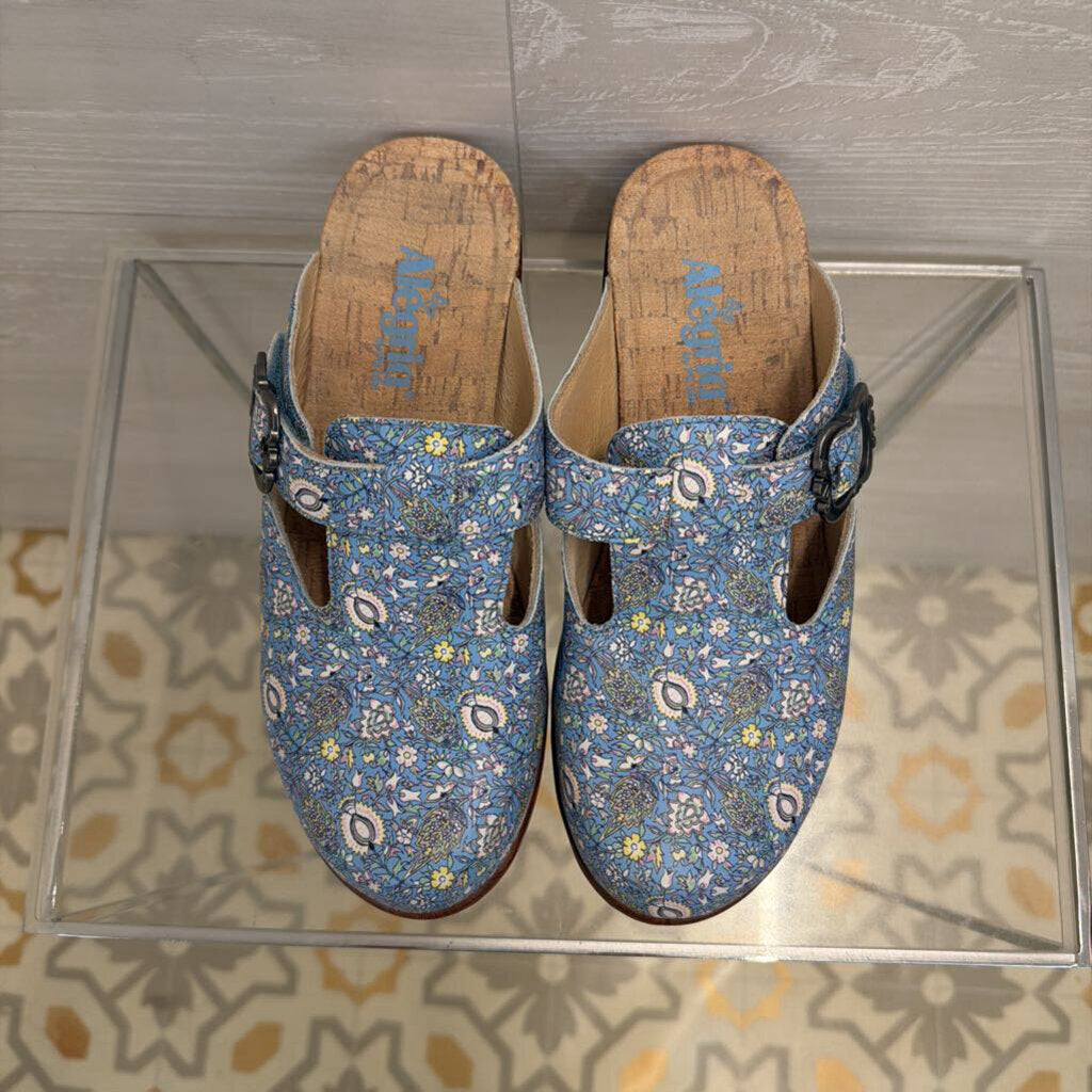 Alegria Blue Floral Selina Clogs 37