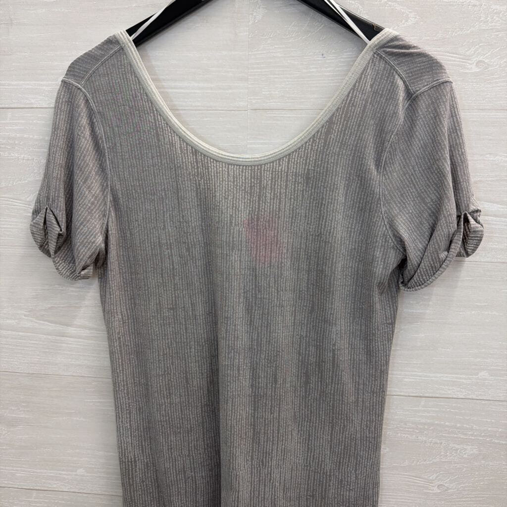 Lululemon Grey Print Short Sleeve Top Small