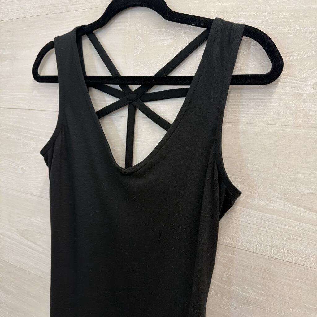 ExOfficio Black Strappy Back Sleeveless Dress Small