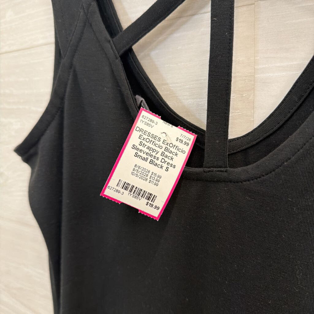 ExOfficio Black Strappy Back Sleeveless Dress Small