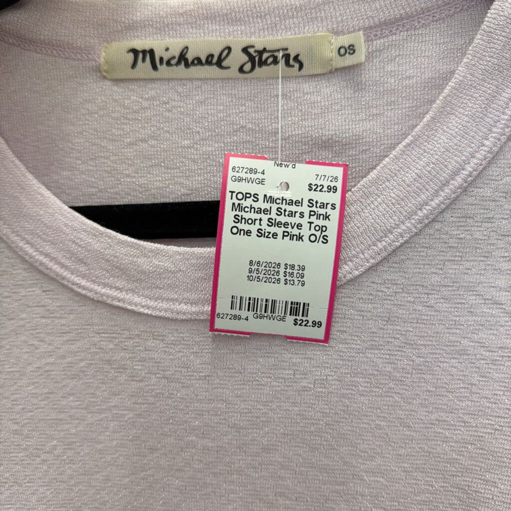 Michael Stars Pink Short Sleeve Top One Size