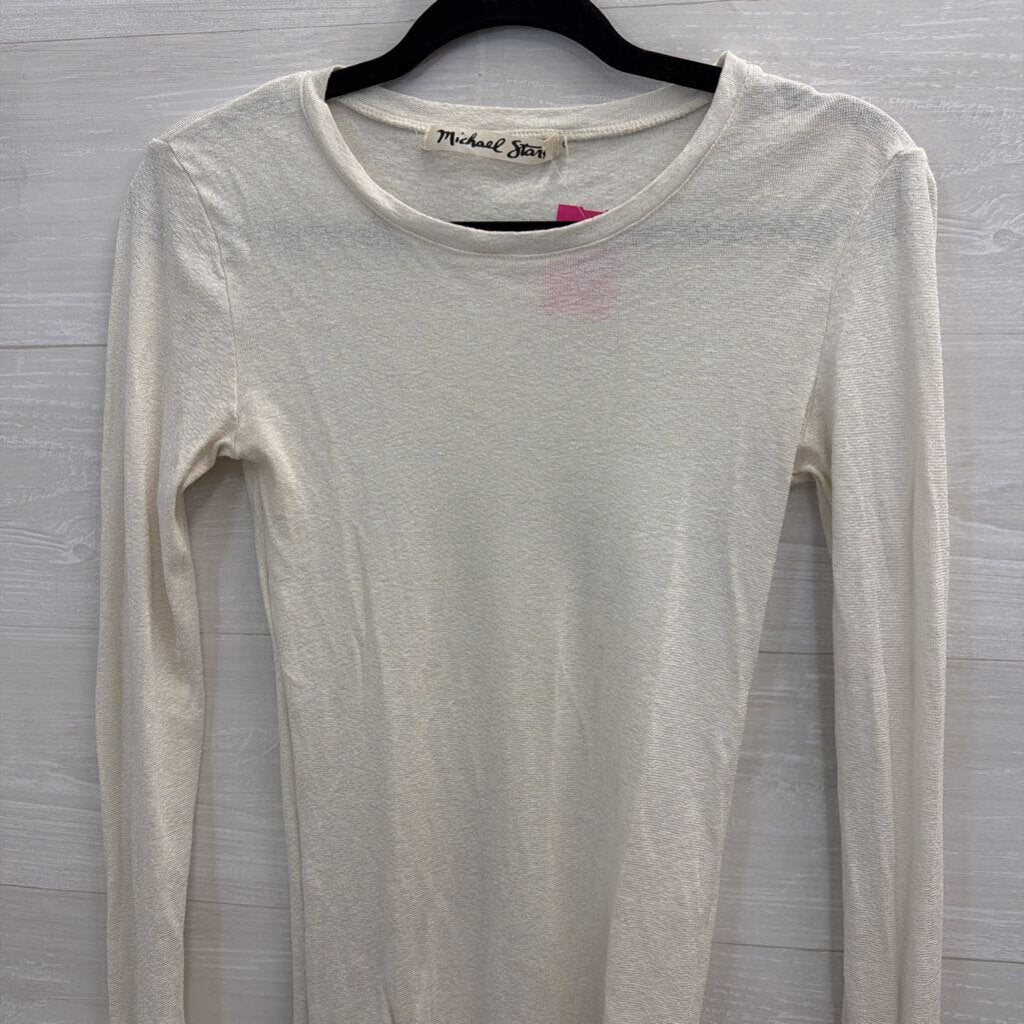 Michael Stars White Long Sleeve Top One Size