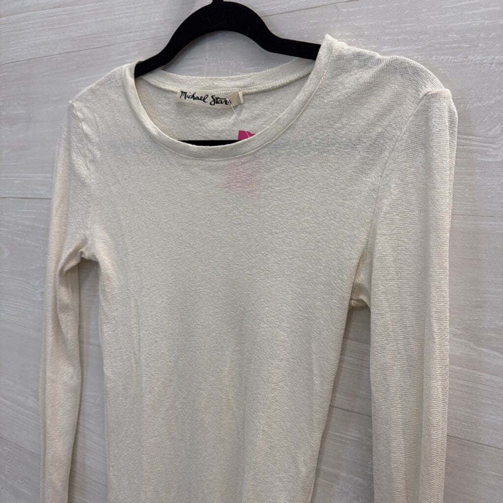 Michael Stars White Long Sleeve Top One Size