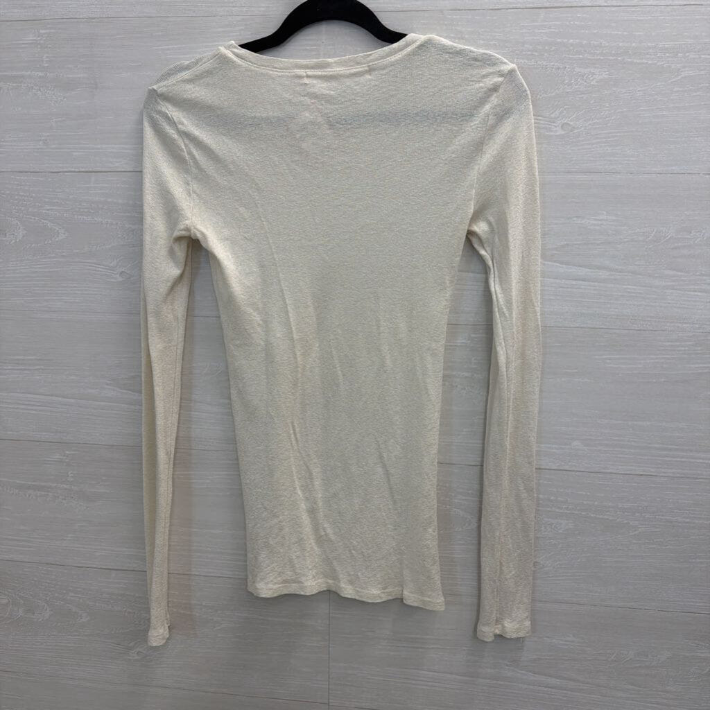 Michael Stars White Long Sleeve Top One Size