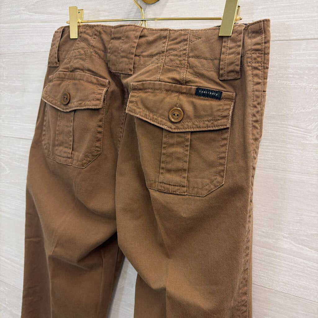 Sanctuary Brown Wide Front Pocket Straight Leg Pants 27