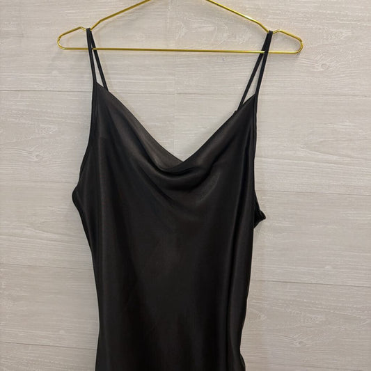 Bebe Black Silky Midi Dress Large