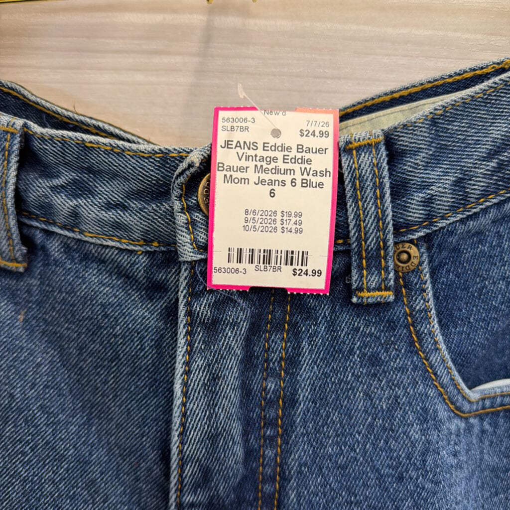 Vintage Eddie Bauer Medium Wash Mom Jeans 6