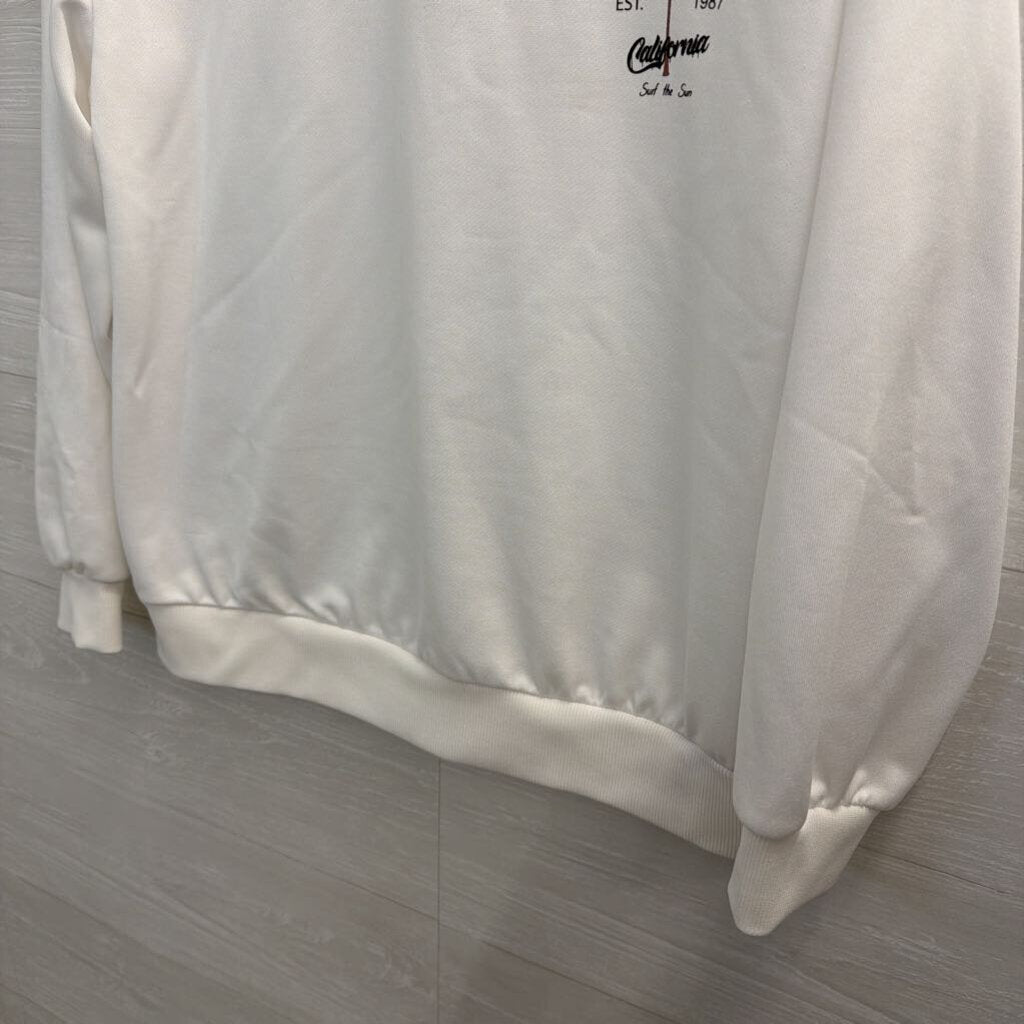 White/ Black Santa Barbara Crewneck Sweatshirt Medium