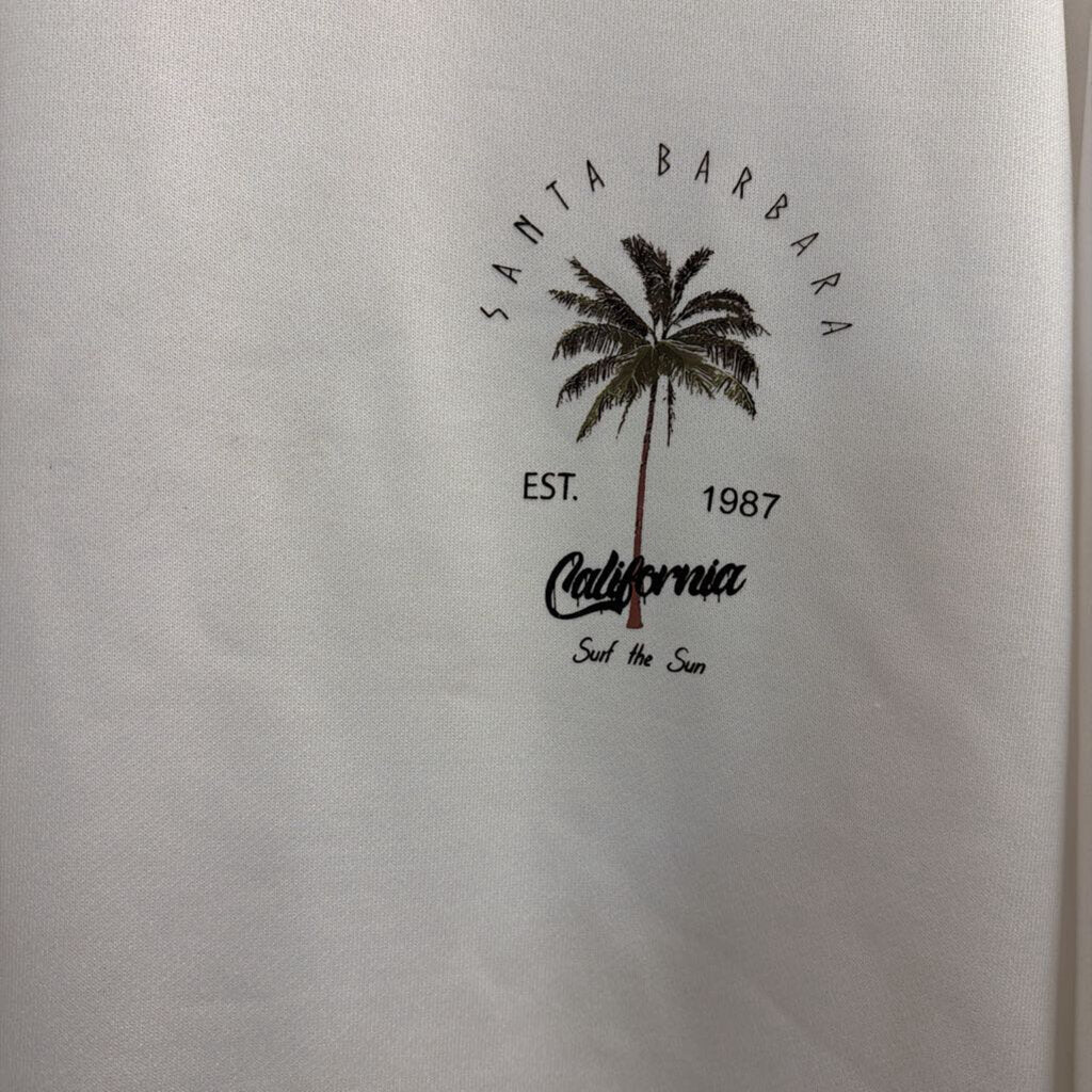 White/ Black Santa Barbara Crewneck Sweatshirt Medium