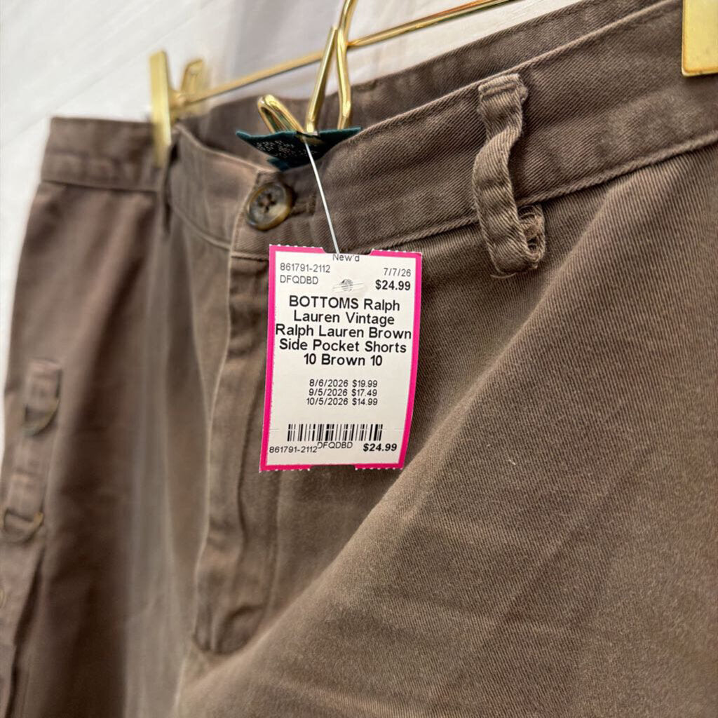 Vintage Ralph Lauren Brown Side Pocket Shorts 10