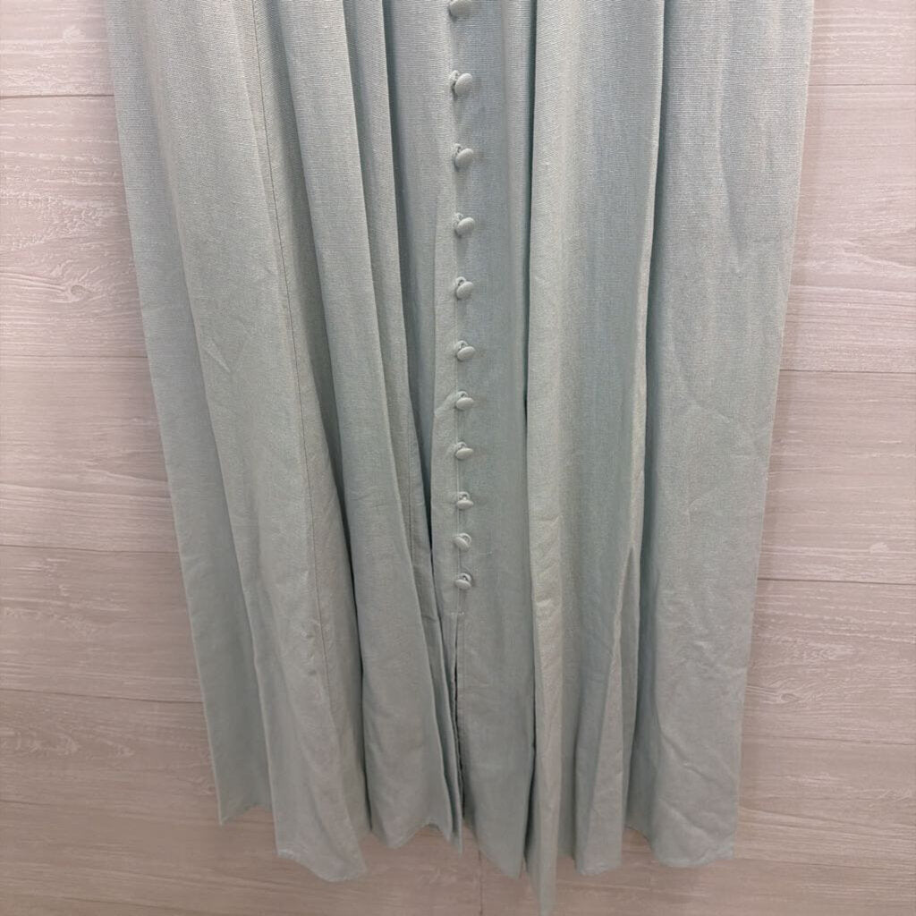 Taylor Blue Short Sleeve Button Front Midi Dress 2