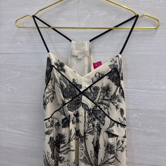 Loft Cream/ Black Print Dress 2