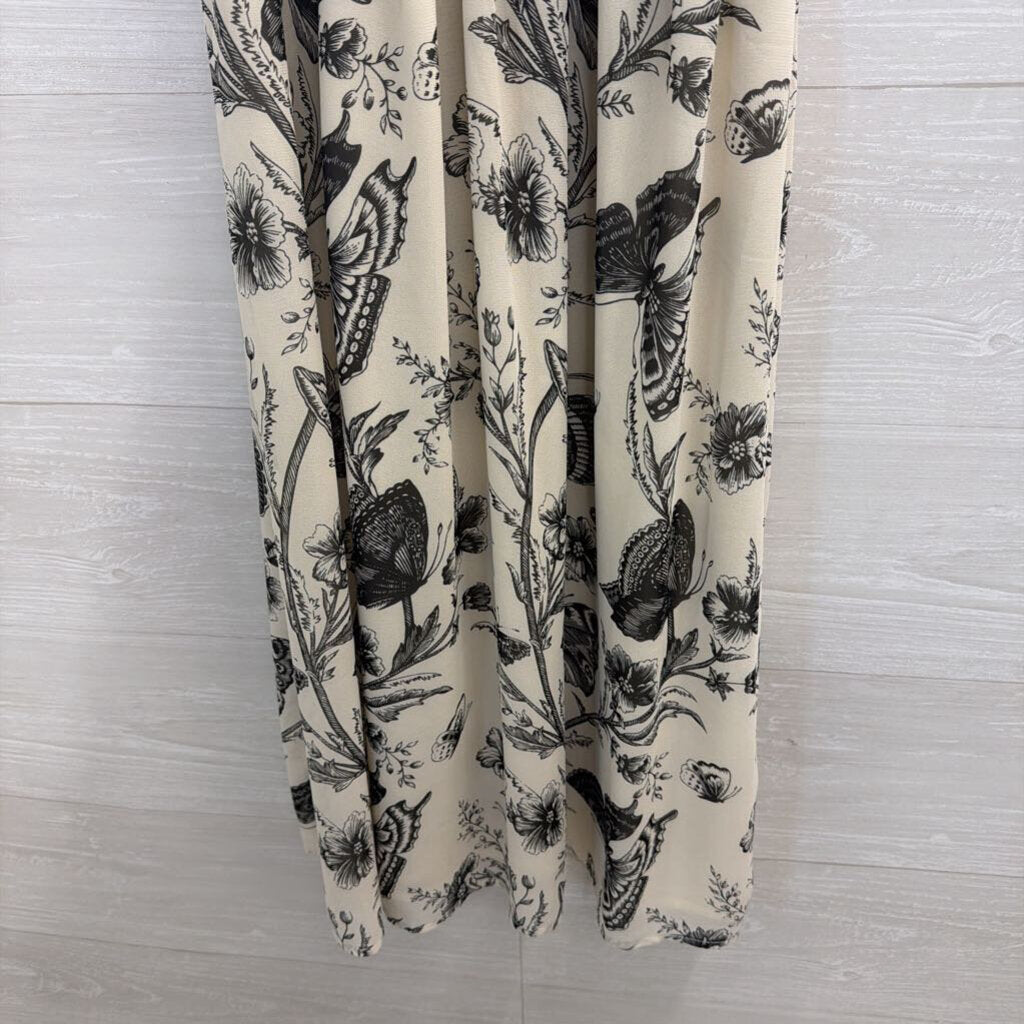 Loft Cream/ Black Print Dress 2