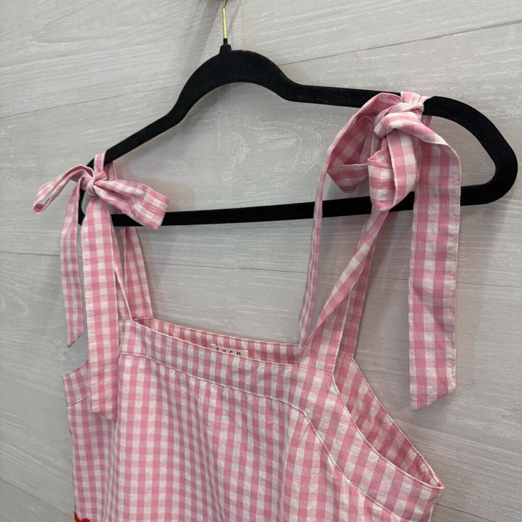 TCEC Pink/ WhiteGingham Red Ribbon Detail Shorts/ Tank Set Small
