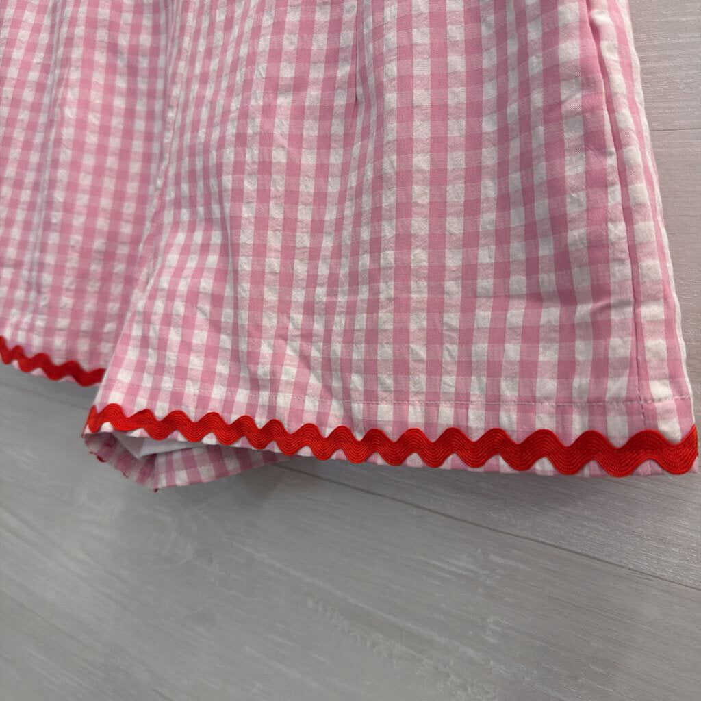 TCEC Pink/ WhiteGingham Red Ribbon Detail Shorts/ Tank Set Small