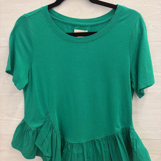 Maeve Green Short Sleeve Top Medium
