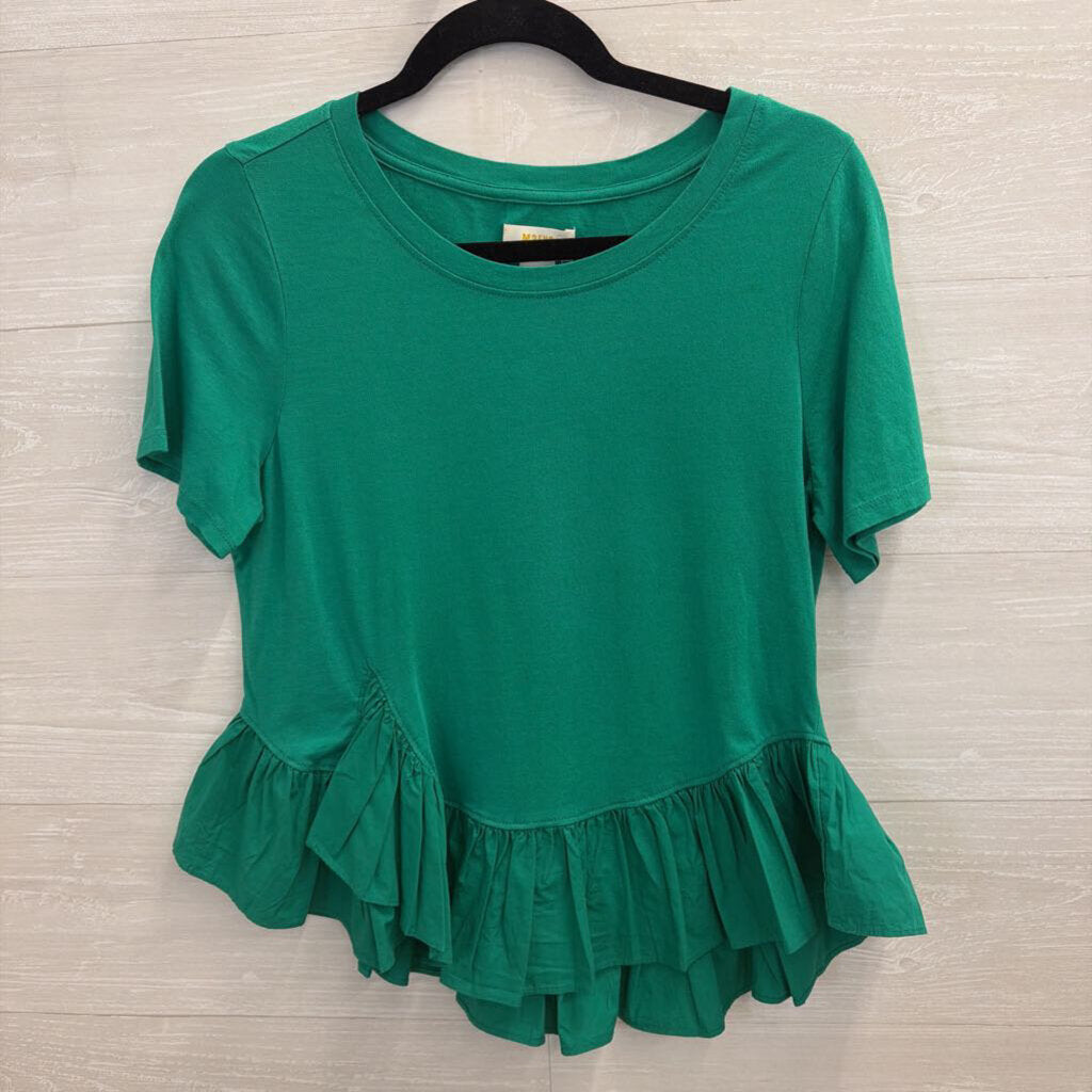 Maeve Green Short Sleeve Top Medium