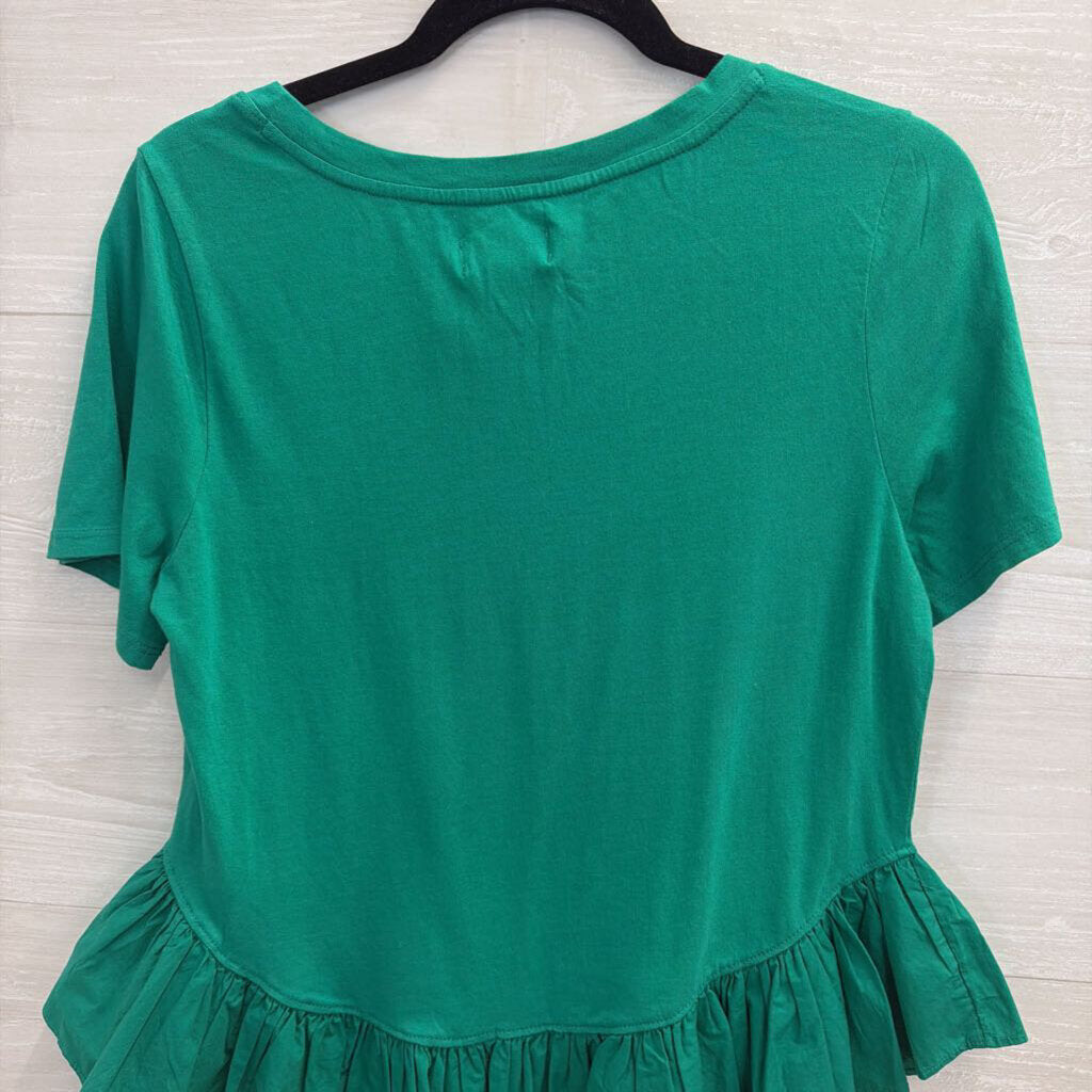 Maeve Green Short Sleeve Top Medium
