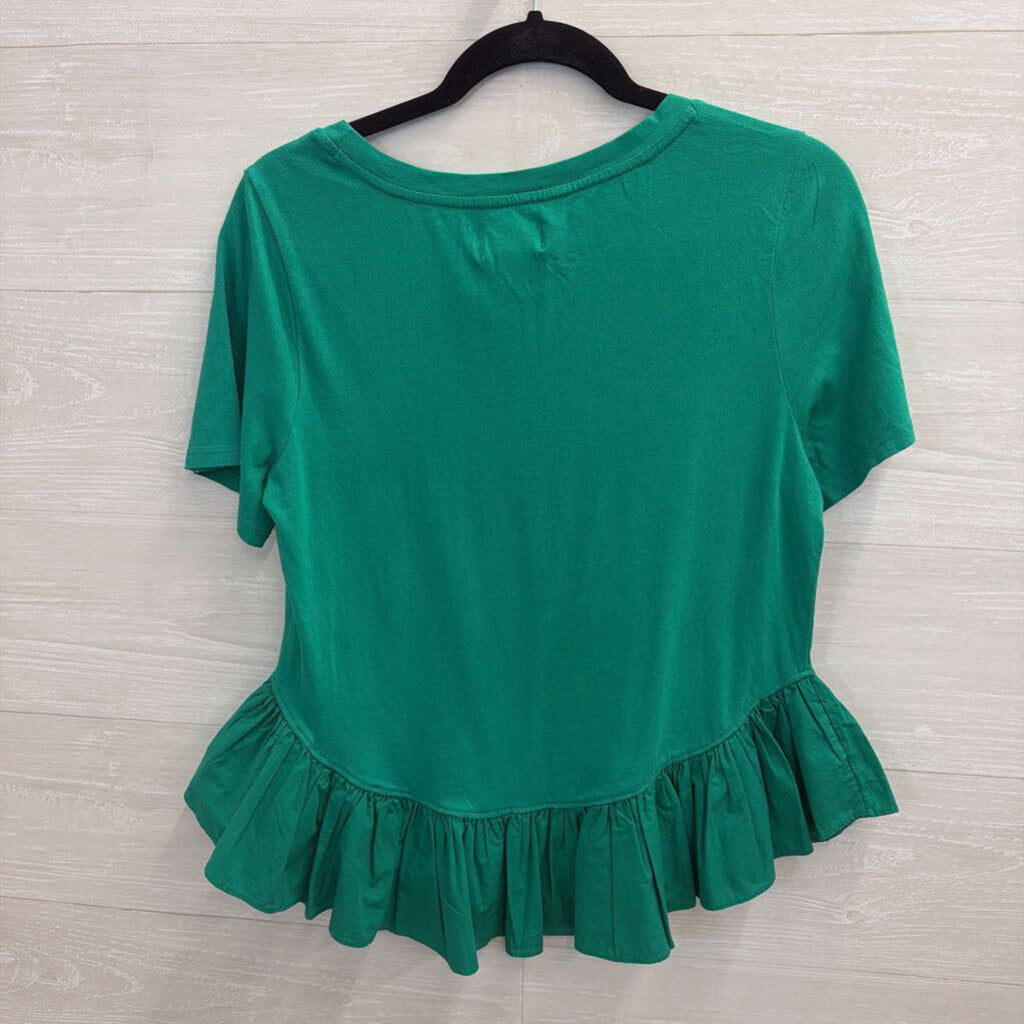 Maeve Green Short Sleeve Top Medium
