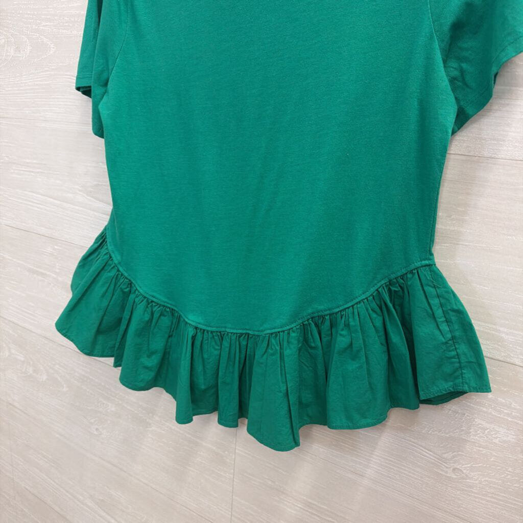 Maeve Green Short Sleeve Top Medium
