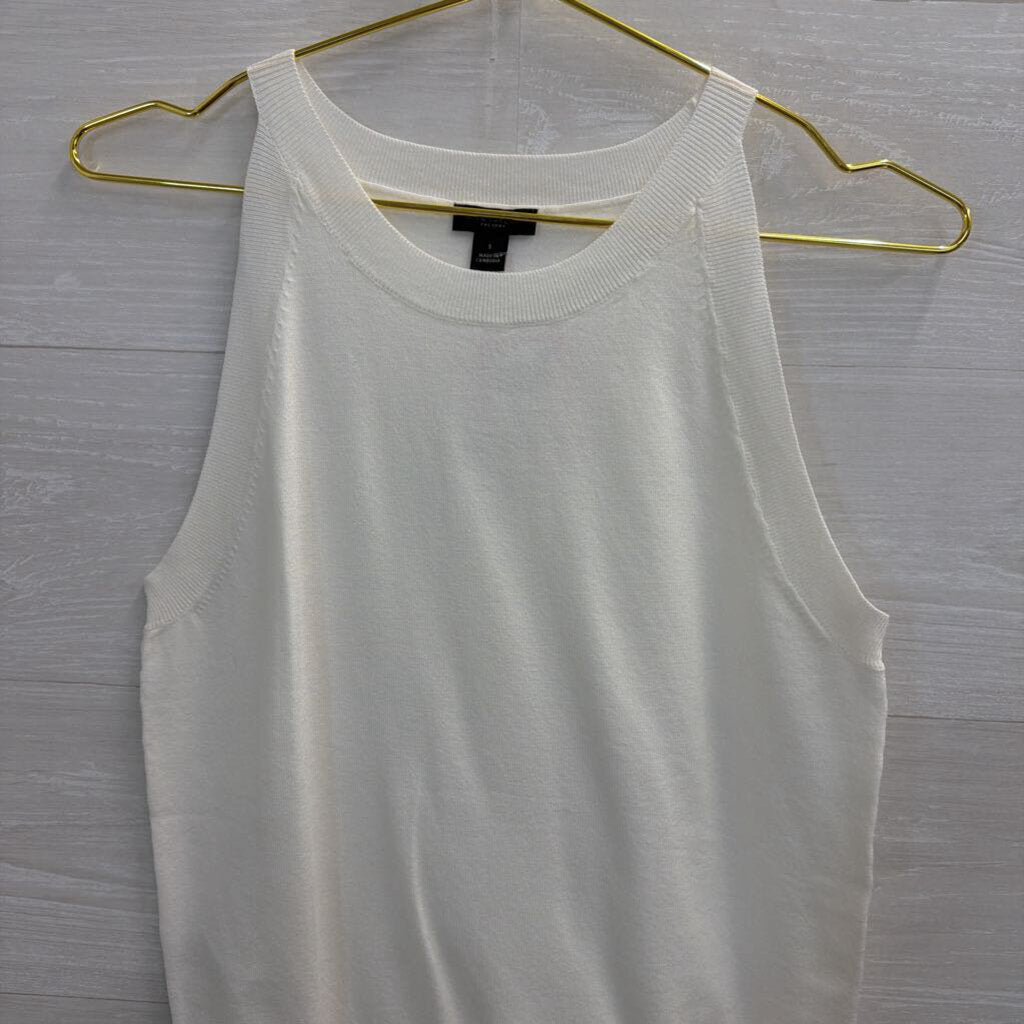 Ann Taylor White Knit Sleeveless Top Small