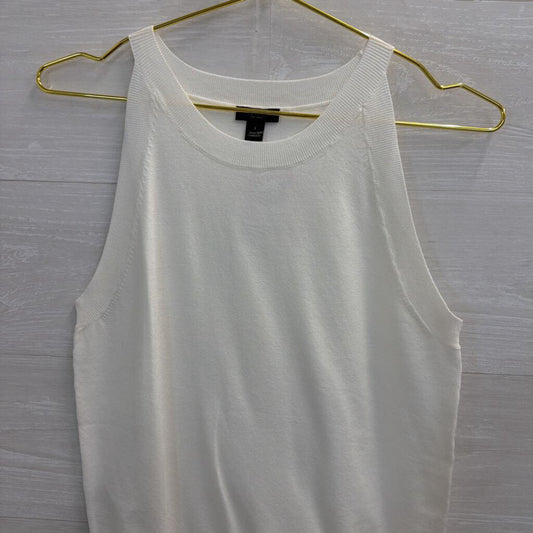 Ann Taylor White Knit Sleeveless Top Small