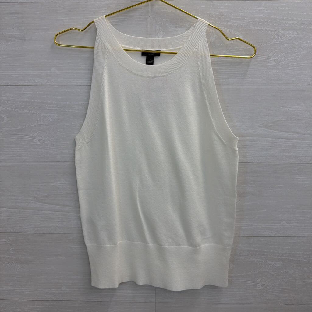 Ann Taylor White Knit Sleeveless Top Small