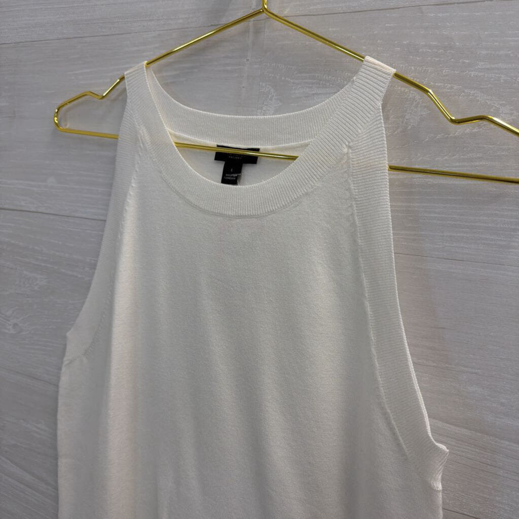 Ann Taylor White Knit Sleeveless Top Small