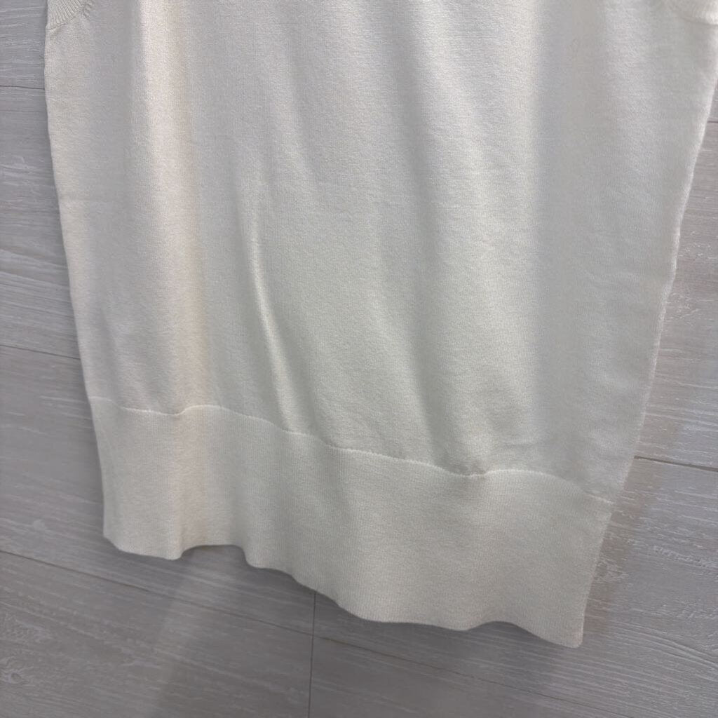 Ann Taylor White Knit Sleeveless Top Small