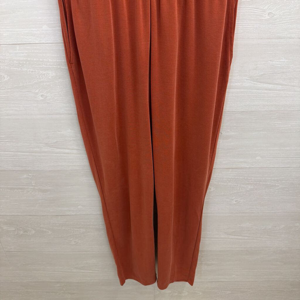 Lou and Grey Orange Soft Short Sleeve Jumpsuit Medium