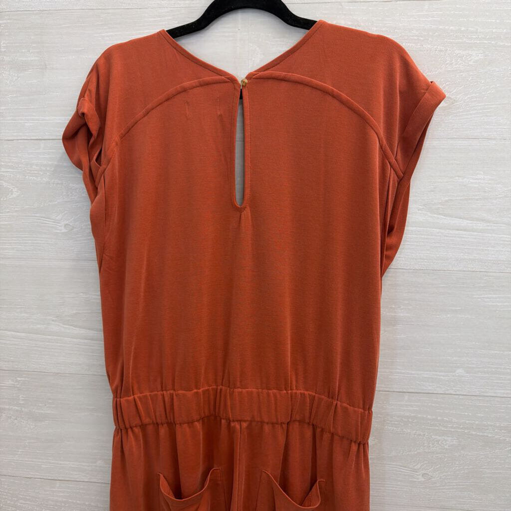 Lou and Grey Orange Soft Short Sleeve Jumpsuit Medium