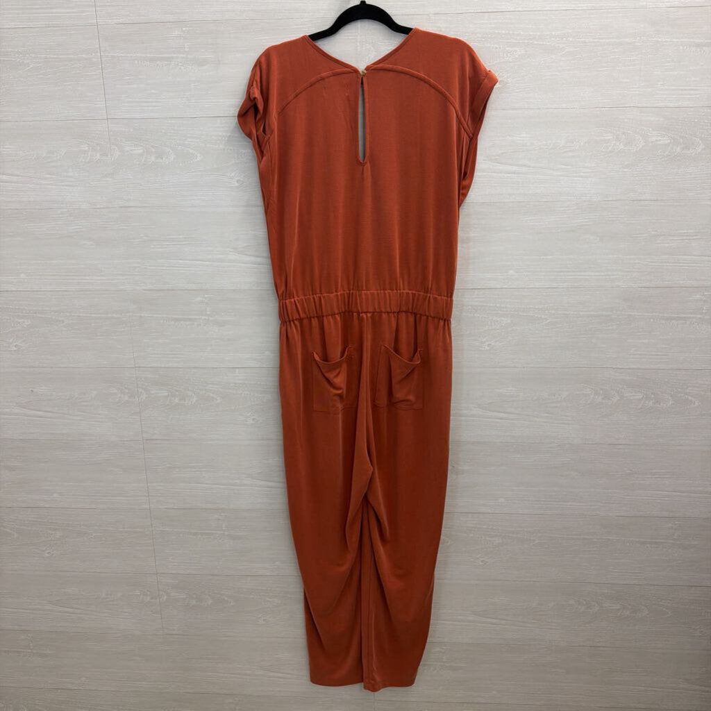 Lou and Grey Orange Soft Short Sleeve Jumpsuit Medium