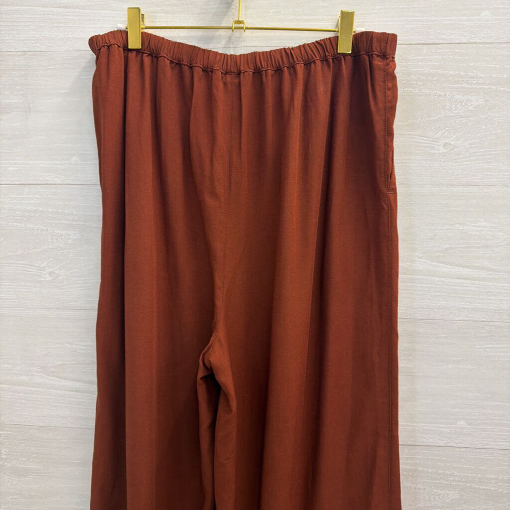 Calia Brown Wide Leg Pull On Pants Medium