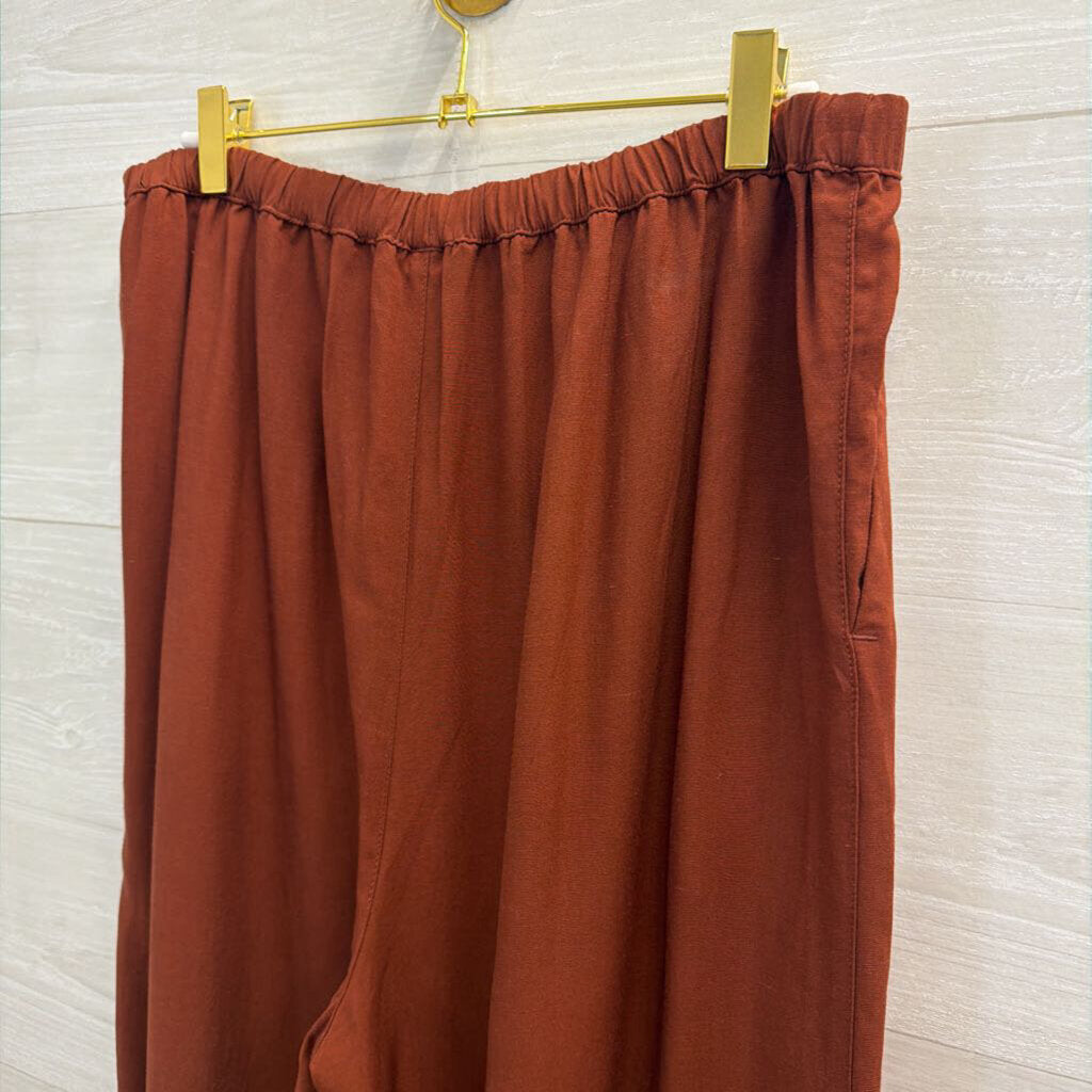 Calia Brown Wide Leg Pull On Pants Medium