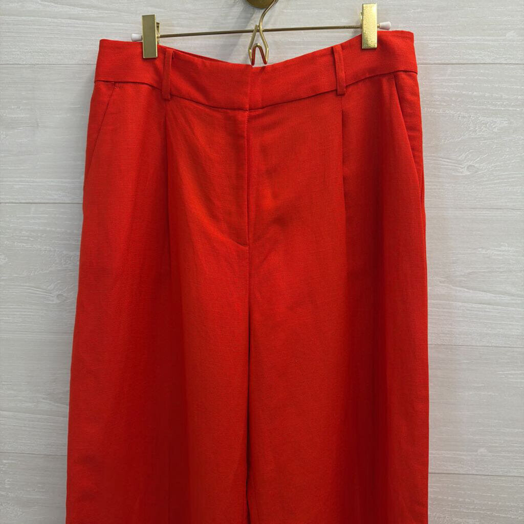 Loft Red Wide Leg Peyton Trouser Pants 6