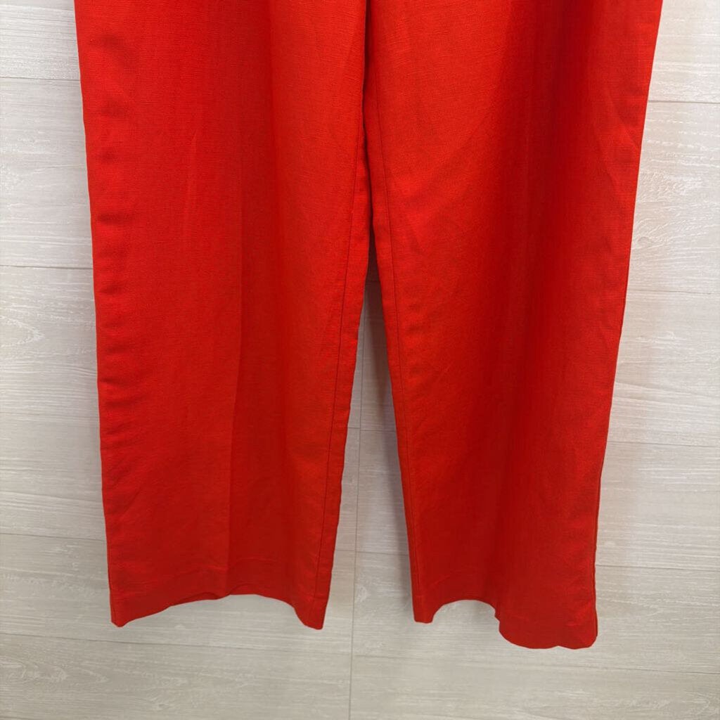 Loft Red Wide Leg Peyton Trouser Pants 6
