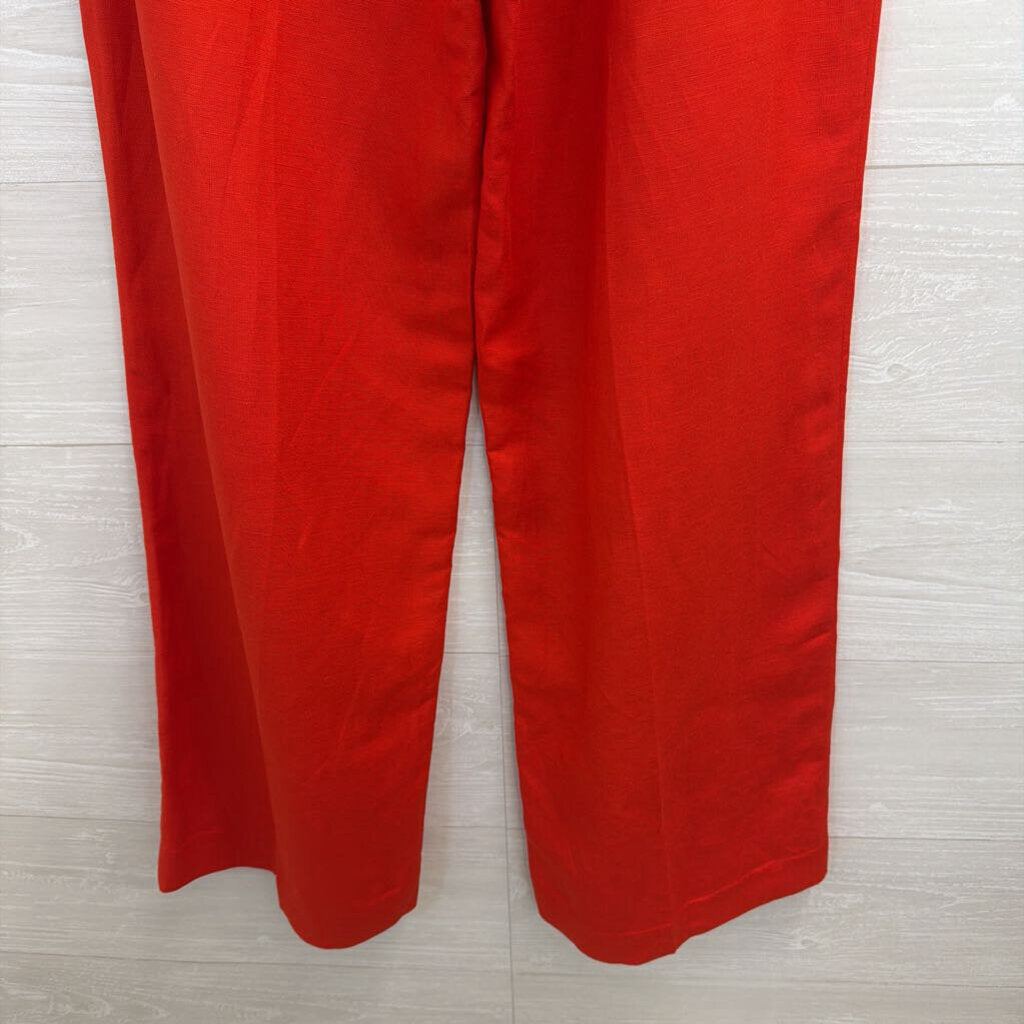 Loft Red Wide Leg Peyton Trouser Pants 6