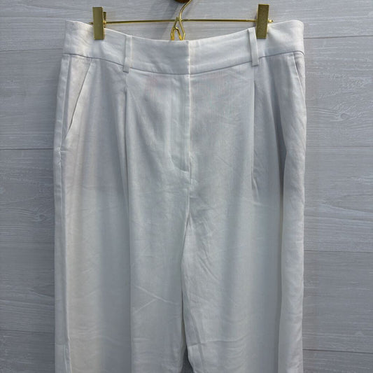 Loft White Wide Leg Peyton Trouser Pants 6