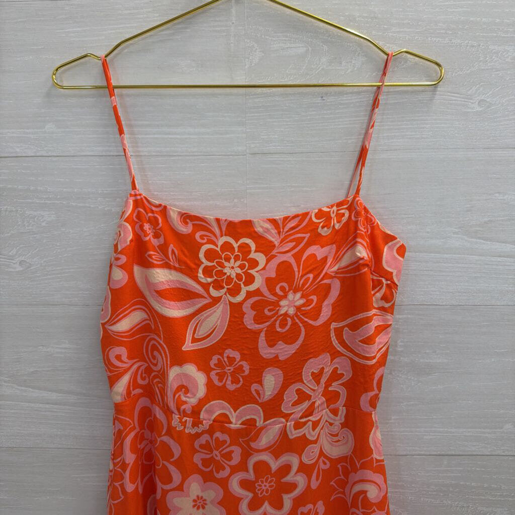 Olivaceous Orange Print Mini Dress Small