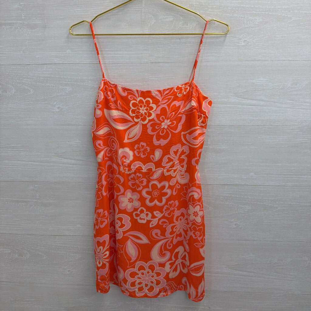 Olivaceous Orange Print Mini Dress Small