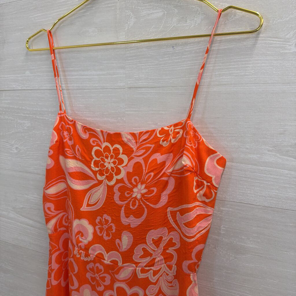 Olivaceous Orange Print Mini Dress Small
