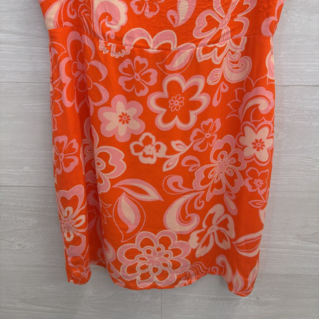 Olivaceous Orange Print Mini Dress Small