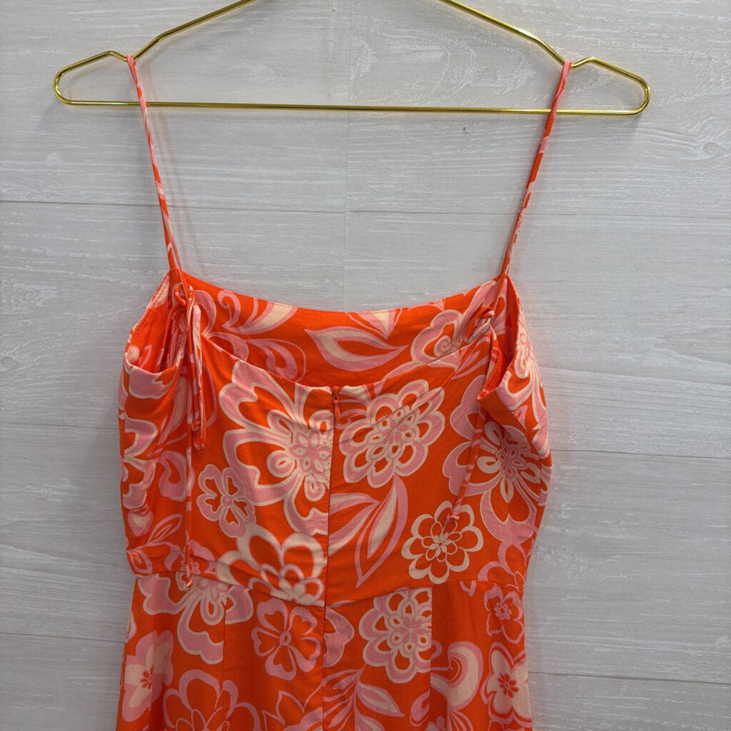 Olivaceous Orange Print Mini Dress Small