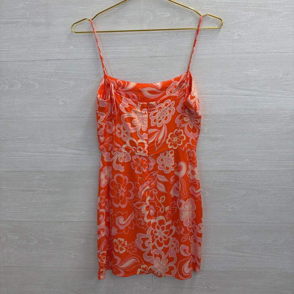 Olivaceous Orange Print Mini Dress Small