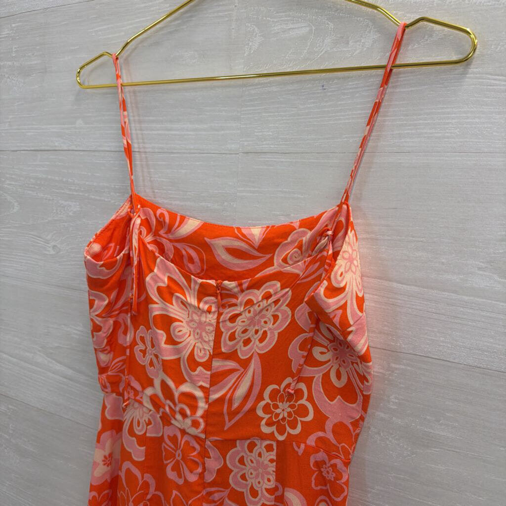Olivaceous Orange Print Mini Dress Small