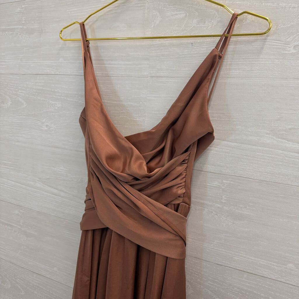 Showpo Dusty Rose Silky Maxi Dress 4