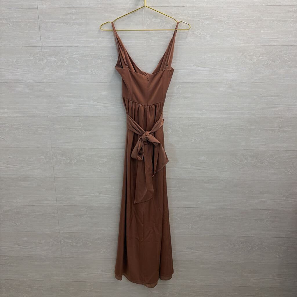 Showpo Dusty Rose Silky Maxi Dress 4