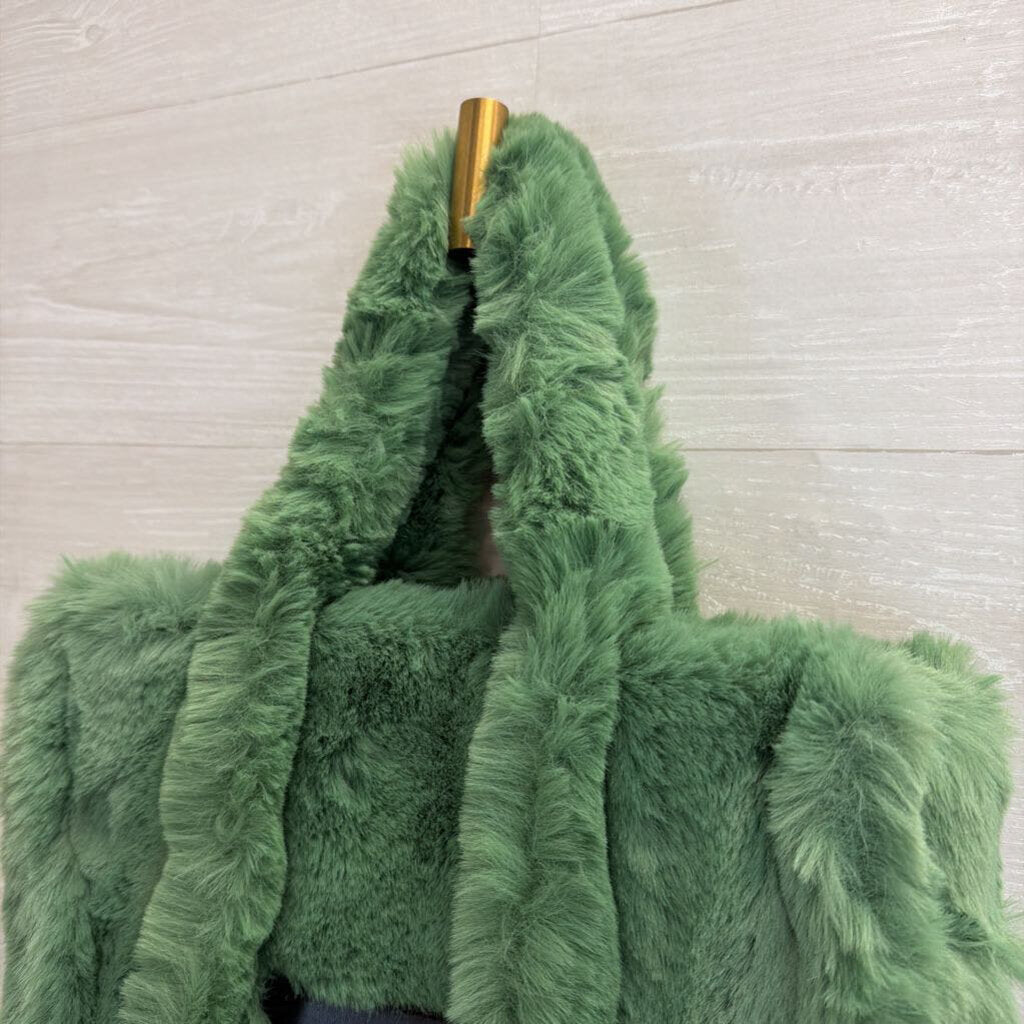 Herald Green Soft Fuzzy Faux Fur Purse