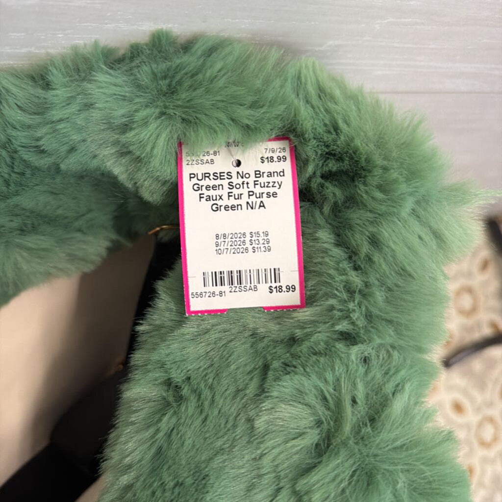 Herald Green Soft Fuzzy Faux Fur Purse